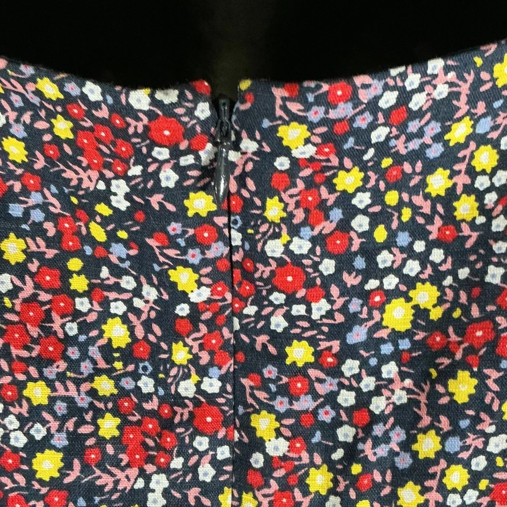 J.Crew Navy Floral Maxi Dress Size 8 Sleeveless Ruffle Hem Summer Vacation